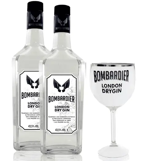 Kit 2 Gin Bombardier London Dry 1000 ml + Taça