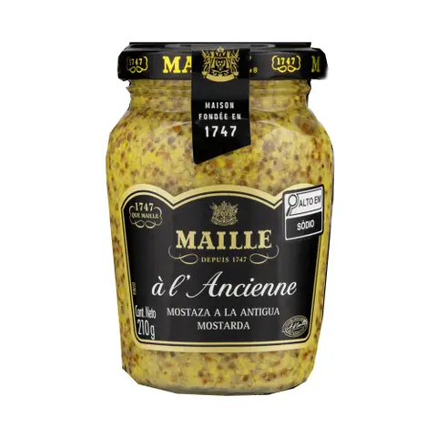 Mostarda Em Grãos Com Vinho Branco Maille Vidro 210 G