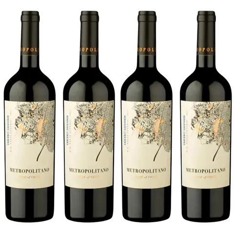 Kit 4x Vinho Metropolitano D.O. Valle Central Cabernet Sauvignon 750ml