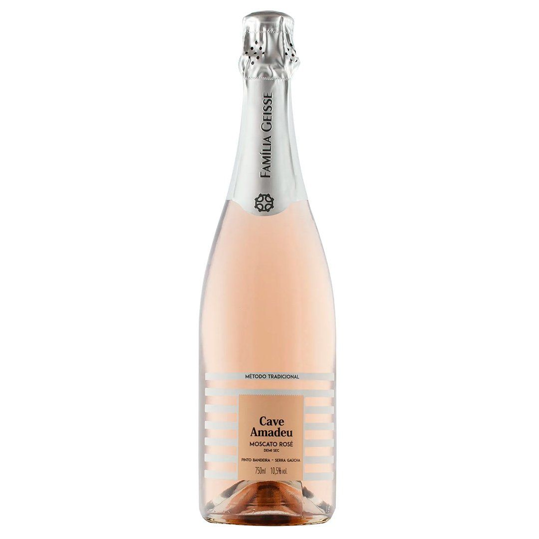 Kit 6 Garrafas Espumantes Cave Amadeu Moscato Demi-sec Rosé 750ml