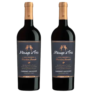 Kit 2 Garrafas Vinho Tinto Menage a Trois Bourbon Barrels Cabernet Sauvignon 750ml