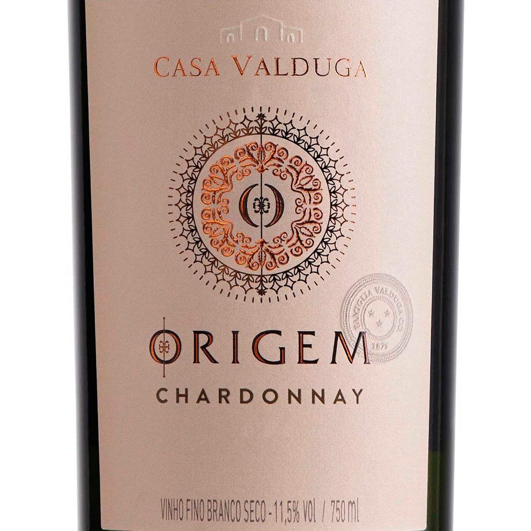 Kit 3 Garrafas Vinho Branco Casa Valduga Origem Chardonnay 750ml