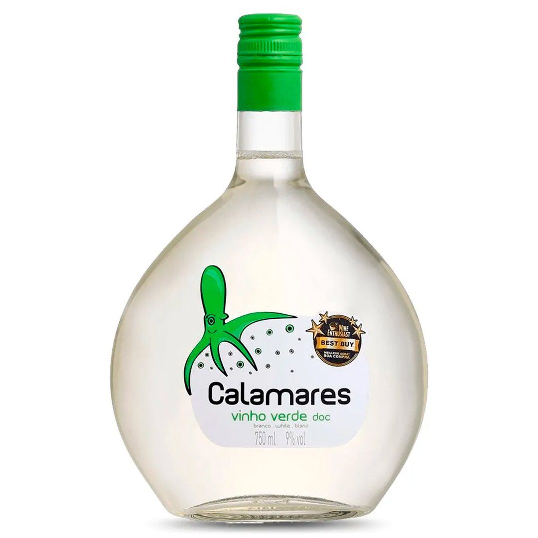 Kit 3 Garrafas Vinho Branco Calamares Vinho Verde 750ml