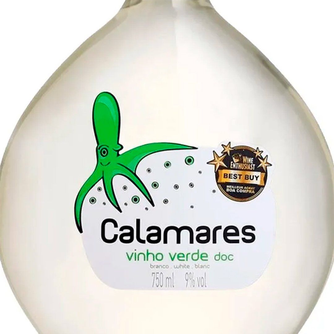 Kit 3 Garrafas Vinho Branco Calamares Vinho Verde 750ml
